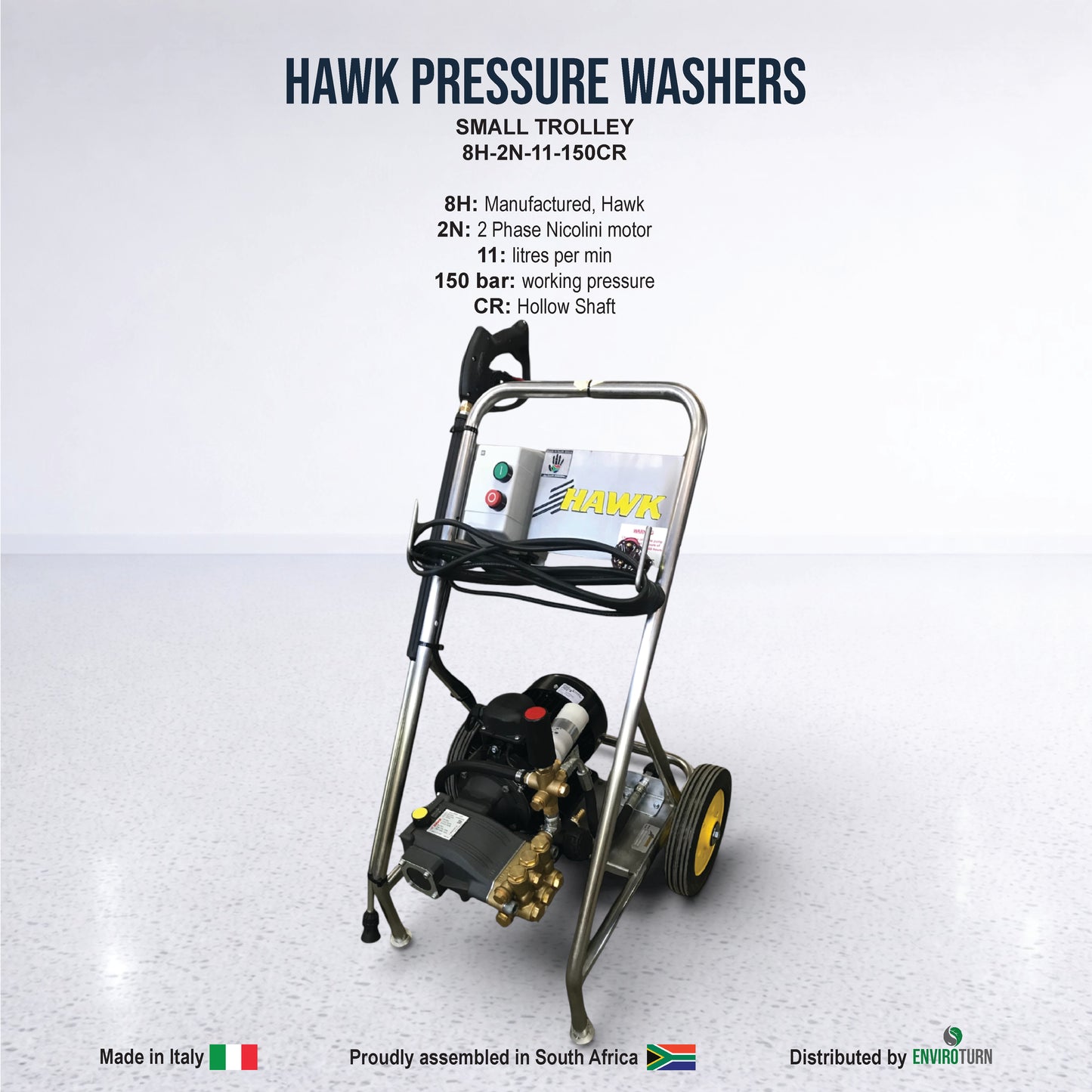 Hawk 2 Phase Pressure Washer - Trolley Unit
