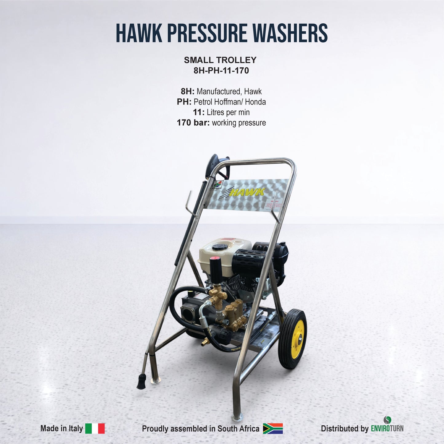 Hawk Petrol Pressure Washer - Trolley Unit